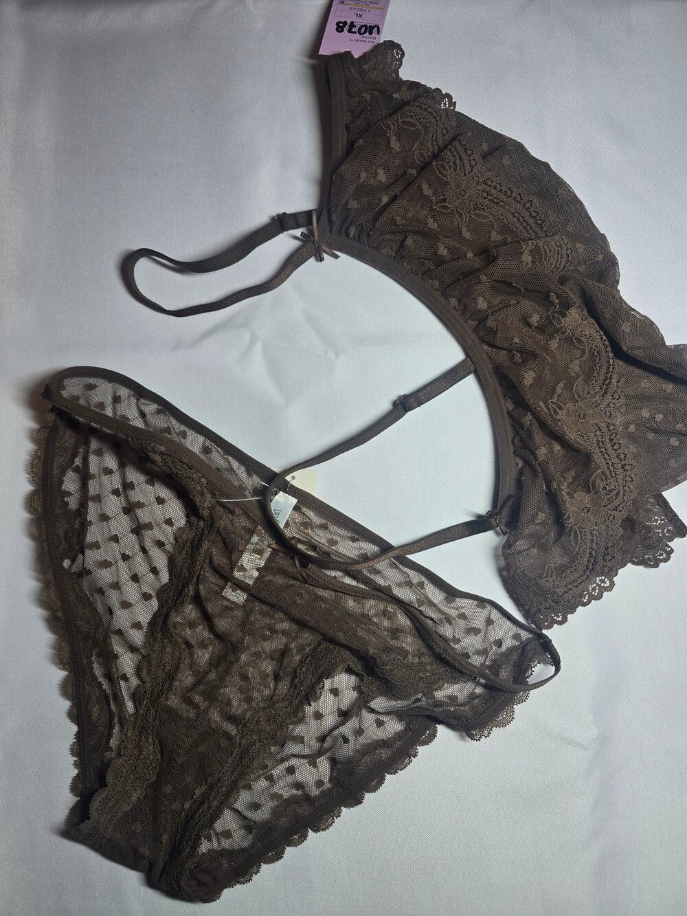 Wild Fable Brown Lace Bralette & Bikini Panty Set